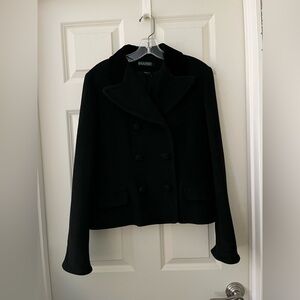 LAUREN Ralph Lauren Black Wool Angora Blazer Short Jacket Classic Career 12
